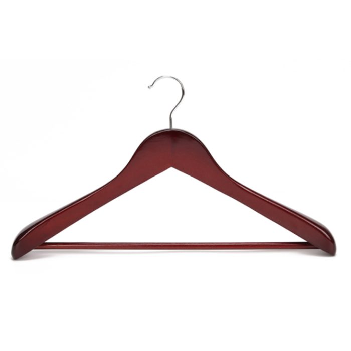 Vintage solid wooden coat hanger for middle and high end market middle brown color