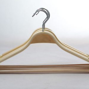 Natural white ultra thickness timber coat hanger for household and shop