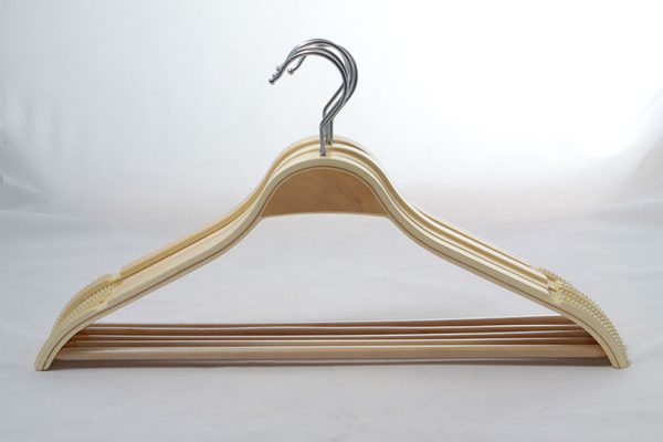 Natural white ultra thickness timber coat hanger for household and shop