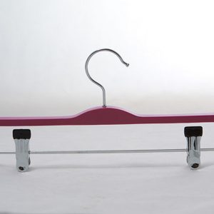 Colorful laminated hangers for women with clip in standard rose color