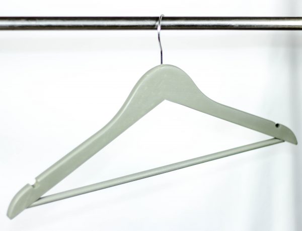 This hard wooden cloth hangers with bar was painting with pu coating prevents clothes and trousers from falling and keeps them stable in place. Perfect for shirts!