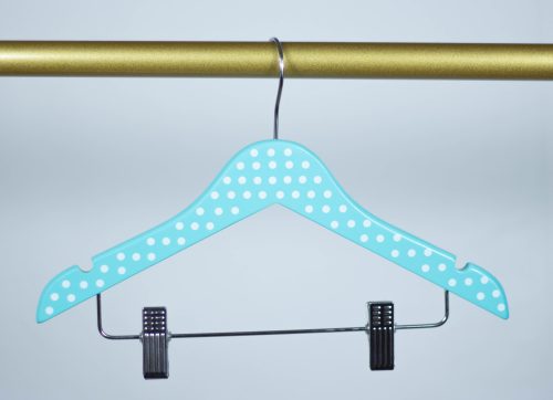 blue Top Unique kids hangers with chrome clips specialize for care your kids,children,baby clothes,blue topshop design ideal for your wardrobe space saving
