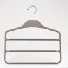 3 tiers multilayer plastic hanger for trousers ,rubber coating eco-friendly to skin,care your clothes fabrics(e.g silk scarf),space saving your wardrobe,velvet valid