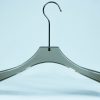 Brown clear acrylic coat hanger with long hook,Acrylic Lucite clear hanger body,extreme smooth skin,Curved shape,luxury hanger design,PMS Color various support