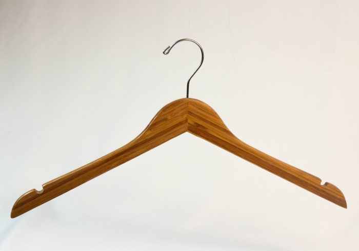 sturdy bamboo clothes hanger for home decor,durable and super-slim,heavy duty than normal wood hanger,nature non slip grooves shoulder,visible bamboo texture