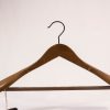 Thickened jacket wooden hanger with thicker body,non slipper transparent slap on rod,thicker 2cm body super heavy duty than normal ,vintage pms color mars brown